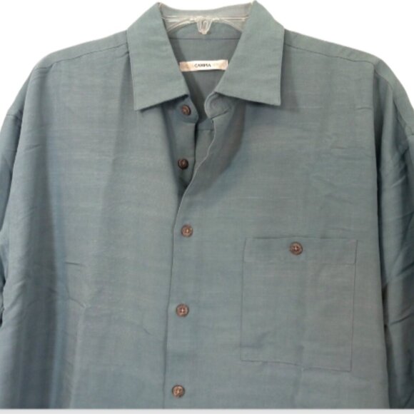 Campia Moda Men’s Shirt Size L Blue Gray Button Down Long Sleeve Pocket EUC - Picture 5 of 15